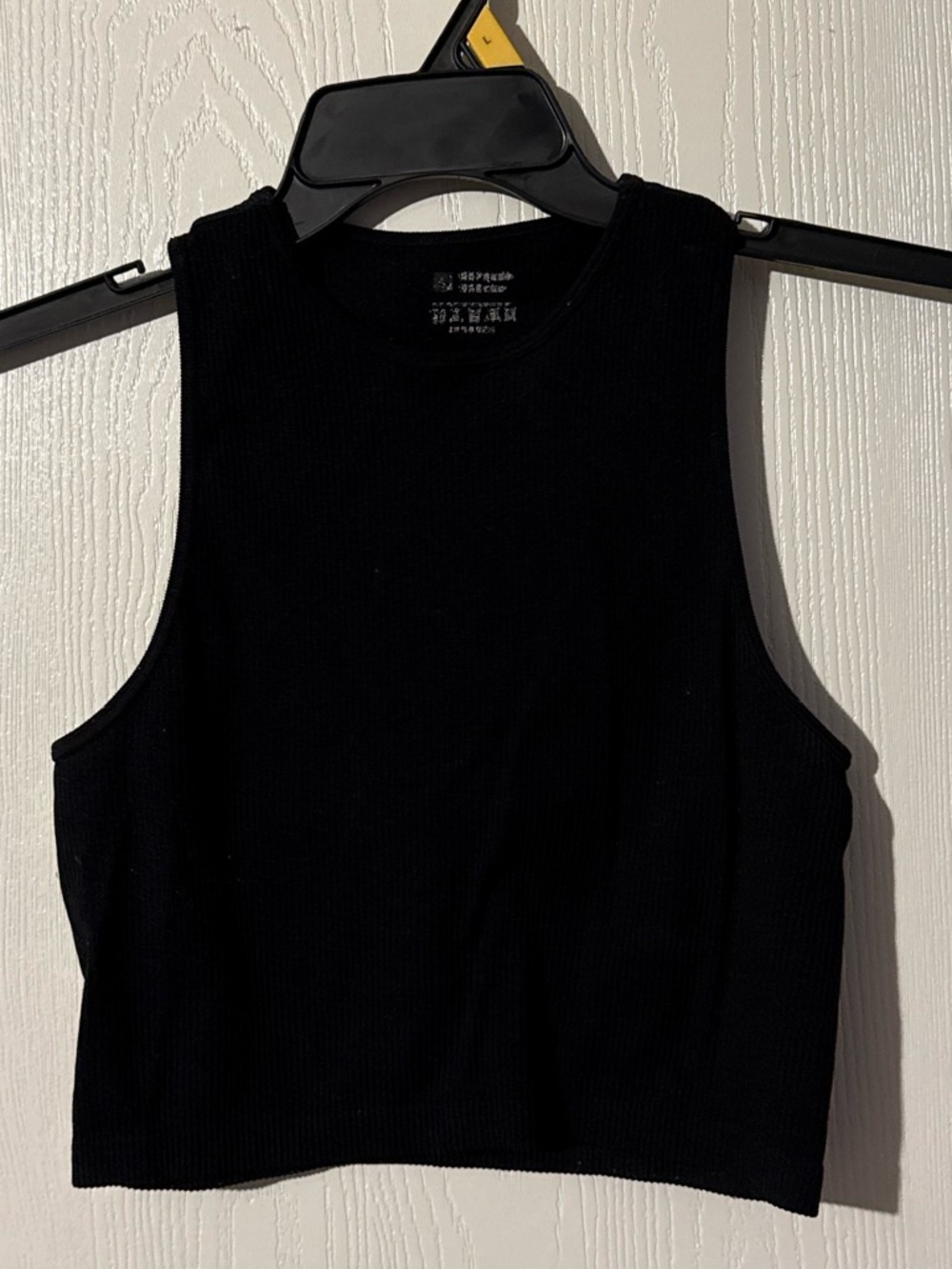 Black Ribbed Sleeveless Crop Top - Women